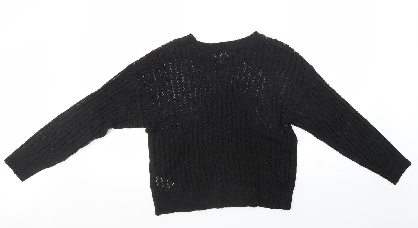 Primark Womens Black  Knit Pullover Sweatshirt Size 14