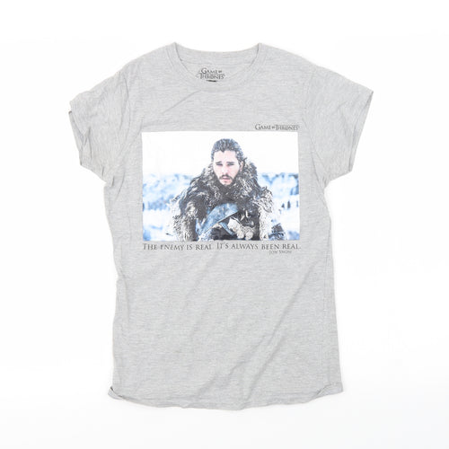 Preworn Womens Grey   Basic T-Shirt Size 6  - Game Of Thrones