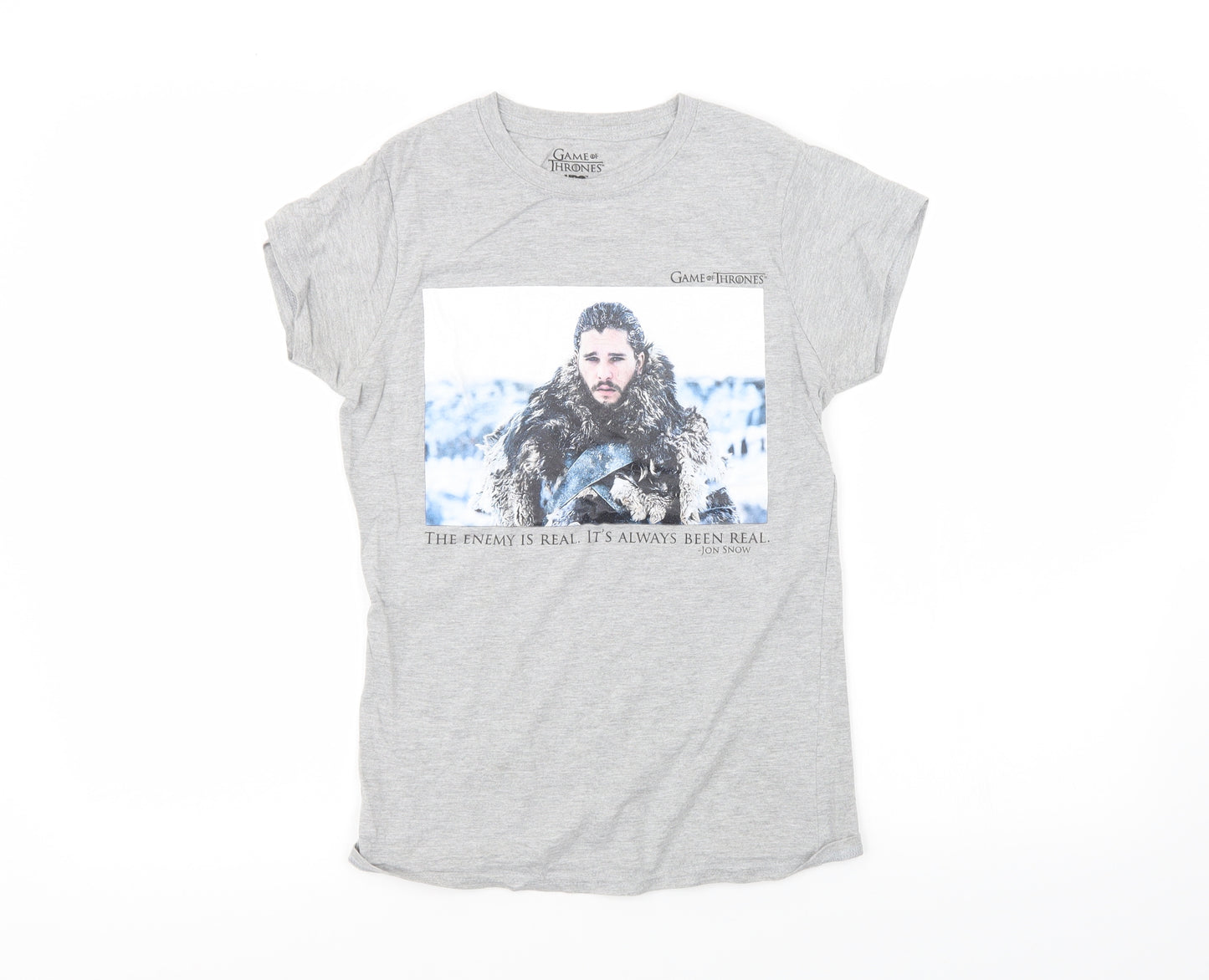 Preworn Womens Grey   Basic T-Shirt Size 6  - Game Of Thrones