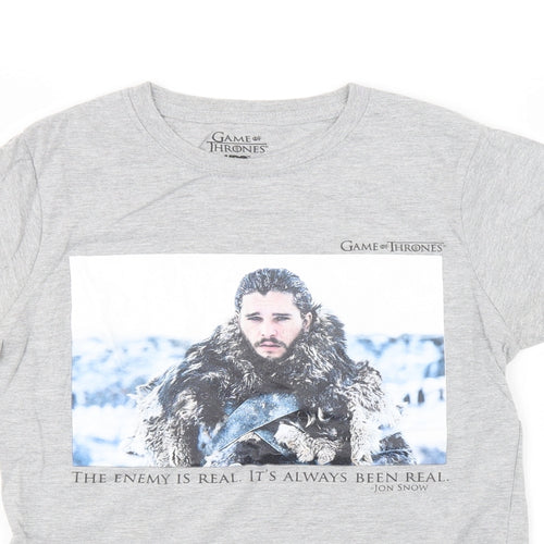 Preworn Womens Grey   Basic T-Shirt Size 6  - Game Of Thrones
