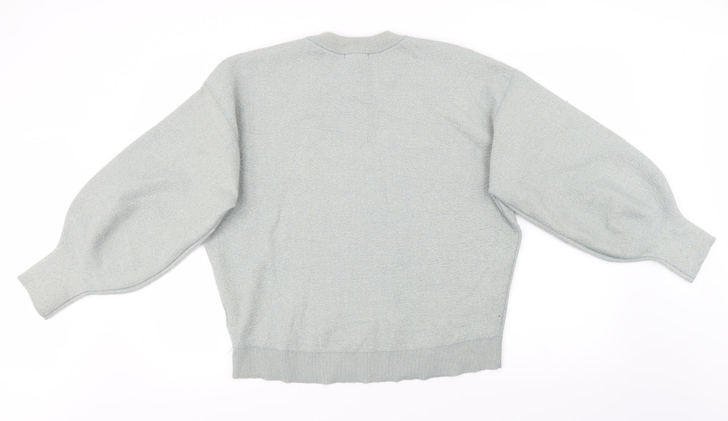 H&M Womens Green  Knit Pullover Sweatshirt Size S