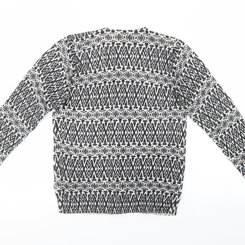 Marks and Spencer Womens Black Geometric  Cardigan Jumper Size 8