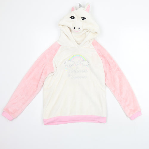 i believe  Girls White   Pullover Jumper Size 12-13 Years  - NEEDS A GOOD CLEAN