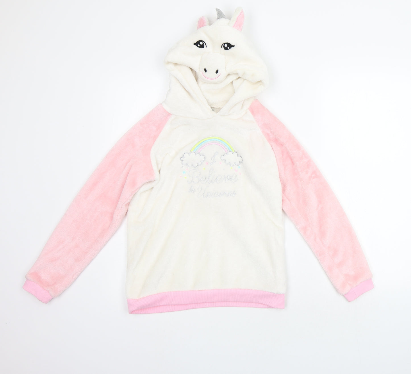 i believe  Girls White   Pullover Jumper Size 12-13 Years  - NEEDS A GOOD CLEAN