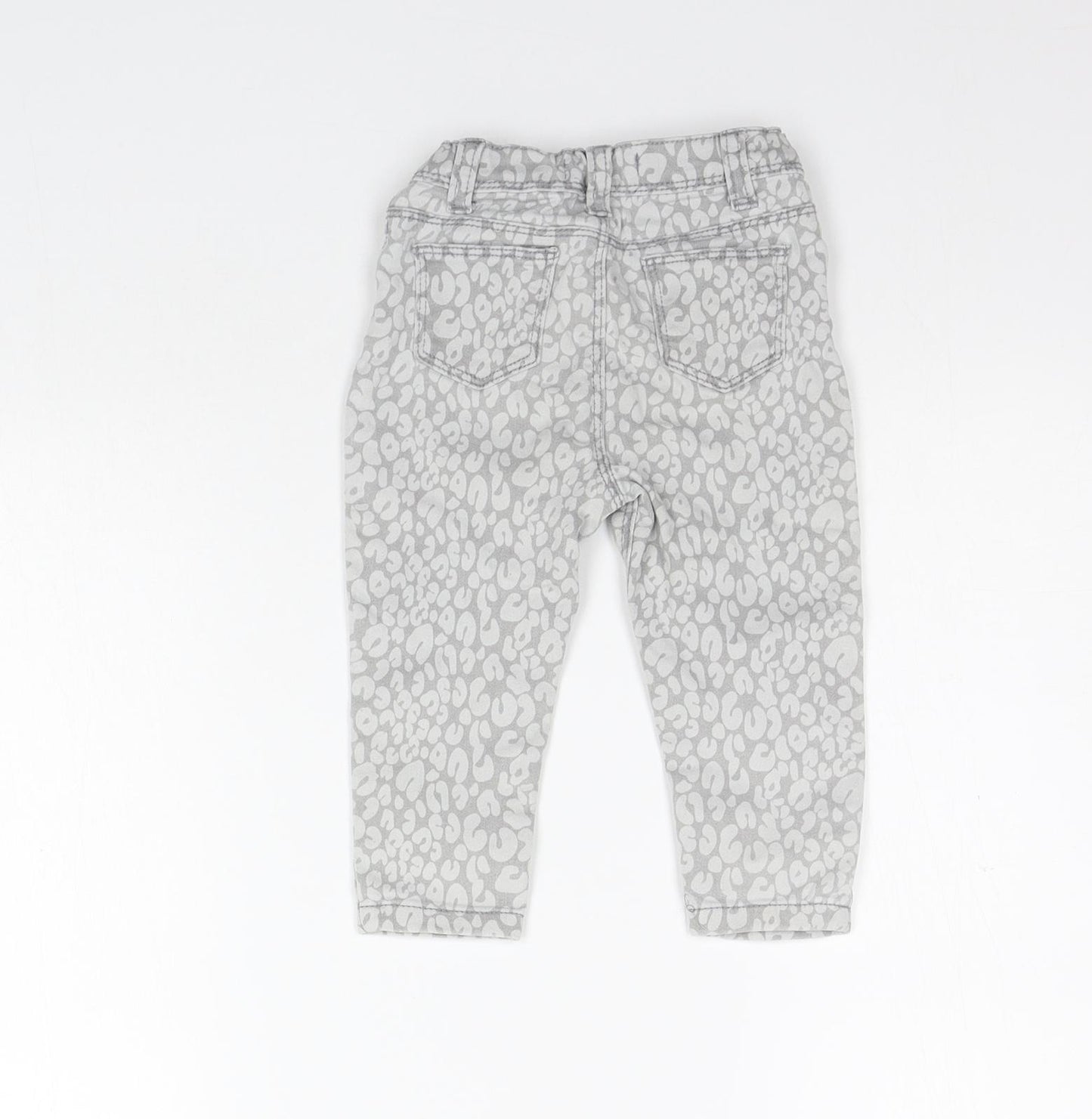 deniem co Girls Grey Animal Print  Jogger Jeans Size 12-18 Months  - washable mark