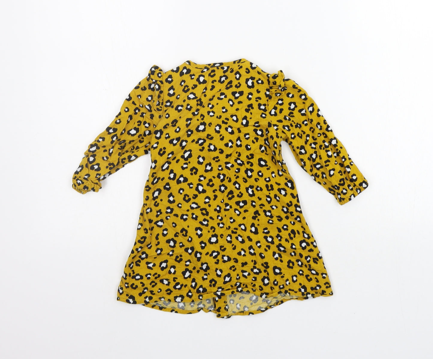 Matalan Girls Yellow Animal Print  A-Line  Size 12-18 Months
