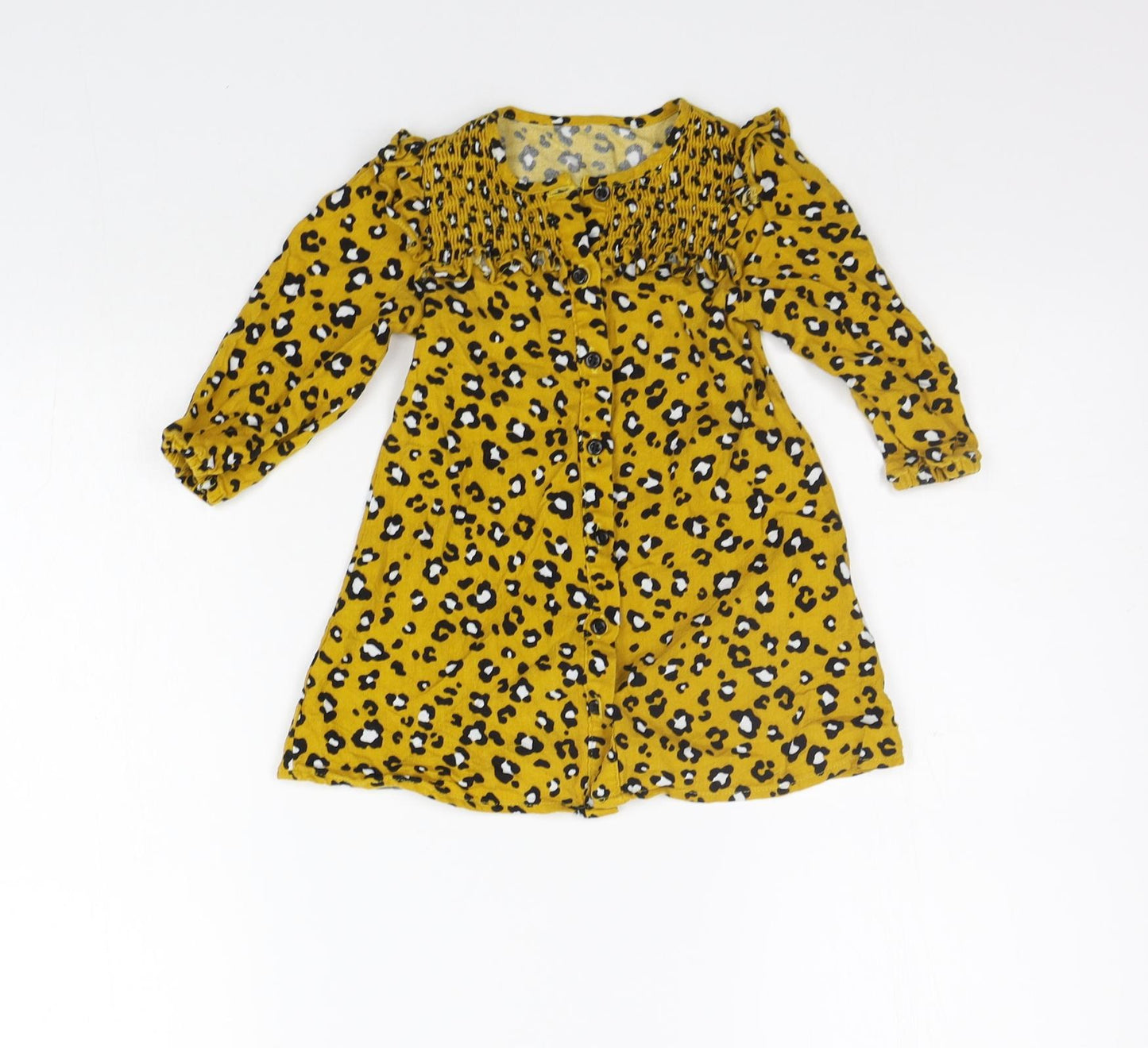 Matalan Girls Yellow Animal Print  A-Line  Size 12-18 Months