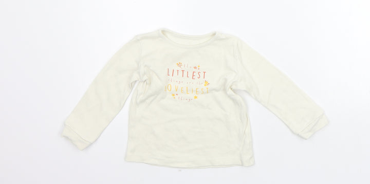 George Girls White   Basic T-Shirt Size 12-18 Months