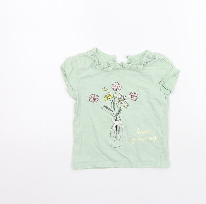 Primark Girls Green   Basic T-Shirt Size 18-24 Months