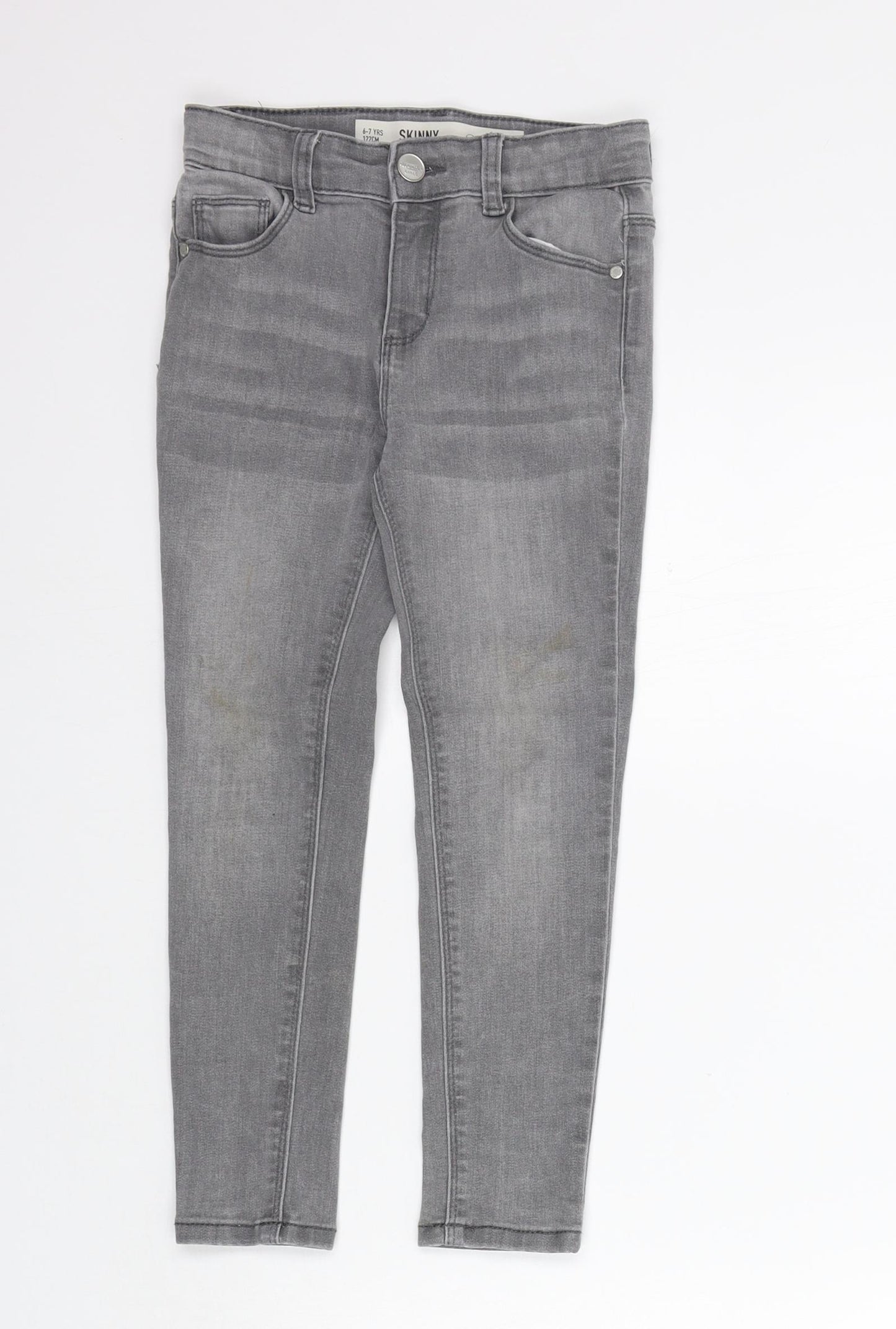 deniem co Girls Grey   Straight Jeans Size 6-7 Years - washable mark
