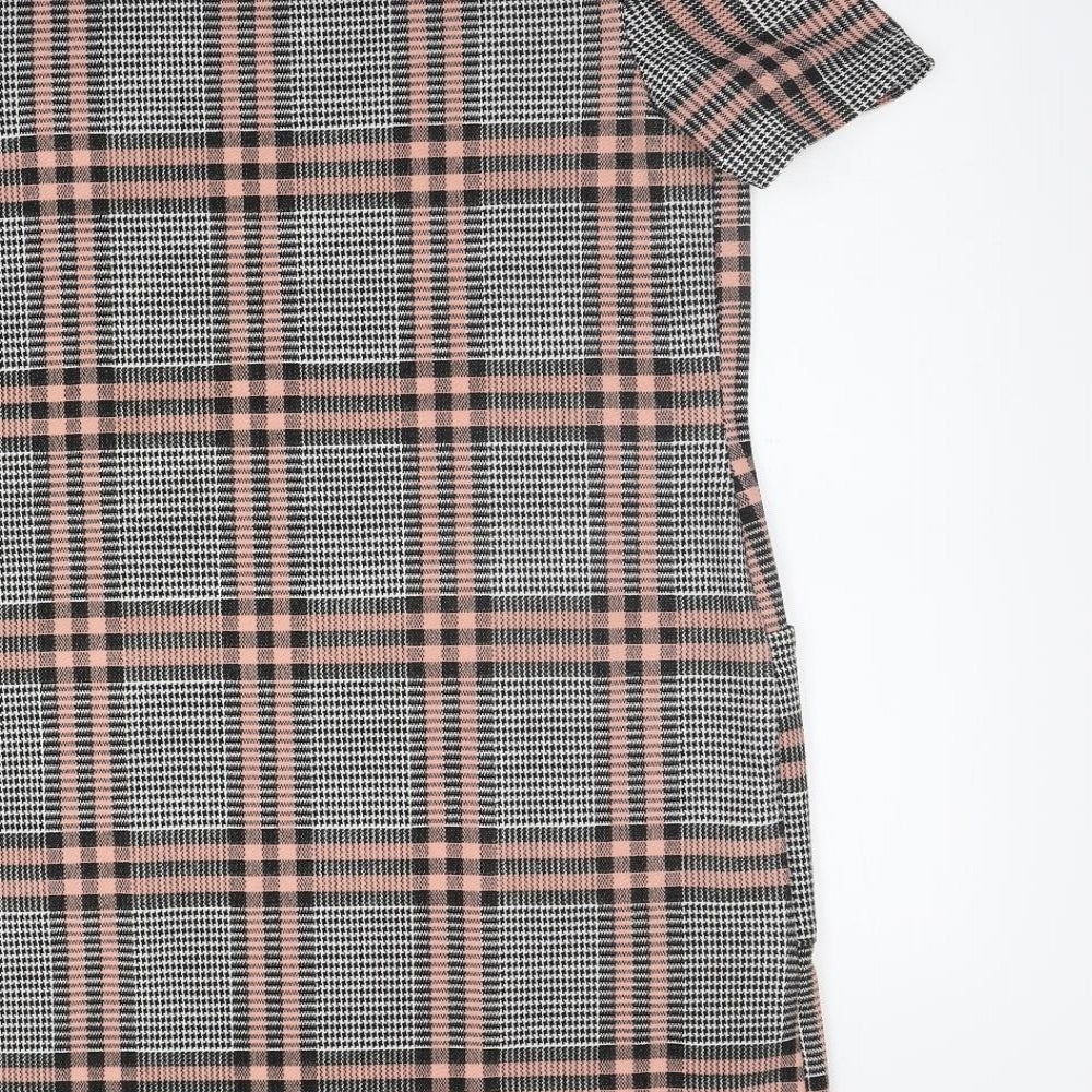 Peacocks Womens Green Check  Jumper Dress  Size 14