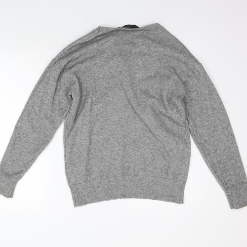 Dorothy Perkins Womens Grey Floral  Pullover Jumper Size 14