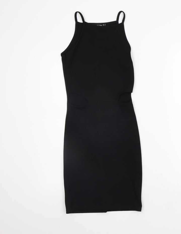 PRETTYLITTLETHING Womens Black A-Line Size 6