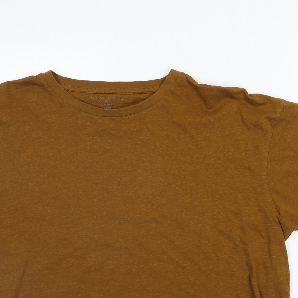 New Look Mens Brown Houndstooth   T-Shirt Size L