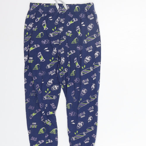 Matalan Girls Blue Geometric  Top Pyjama Pants Size 5 Years