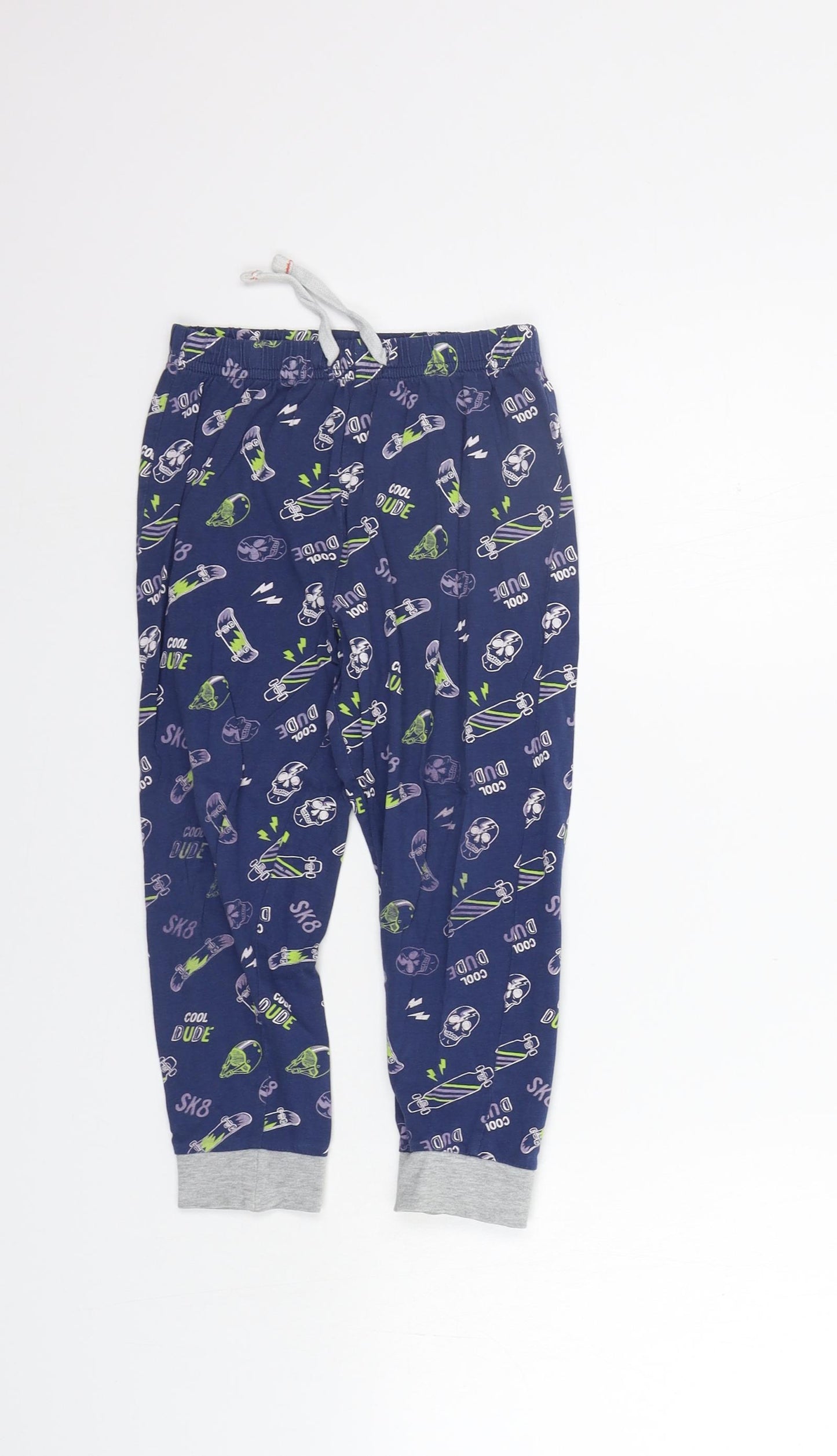 Matalan Girls Blue Geometric  Top Pyjama Pants Size 5 Years