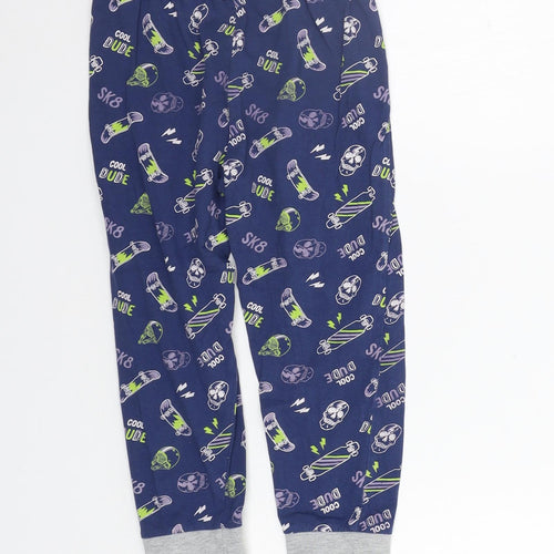Matalan Girls Blue Geometric  Top Pyjama Pants Size 5 Years