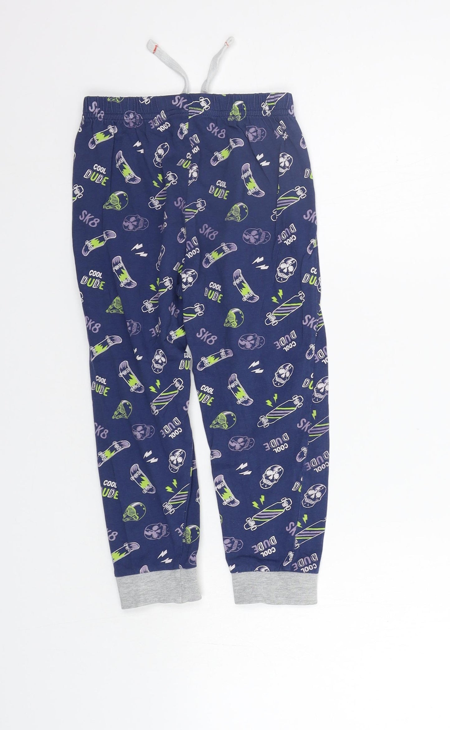 Matalan Girls Blue Geometric  Top Pyjama Pants Size 5 Years