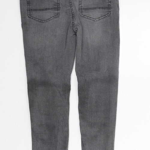 F&F Girls Grey   Straight Jeans Size 10-11 Years - Elastic Waist Band