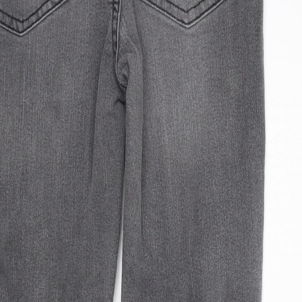 F&F Girls Grey   Straight Jeans Size 10-11 Years - Elastic Waist Band