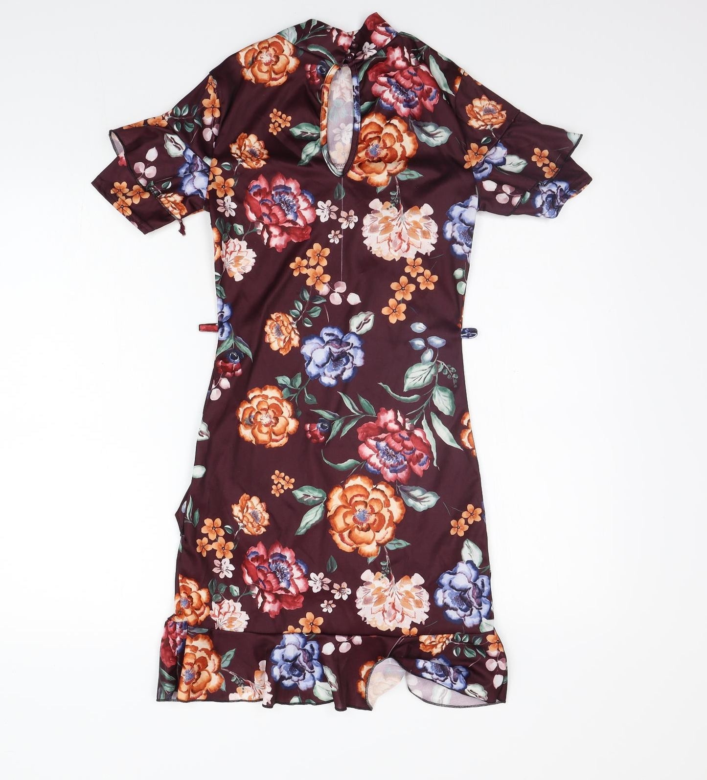 misguided Womens Purple Floral  A-Line  Size 8