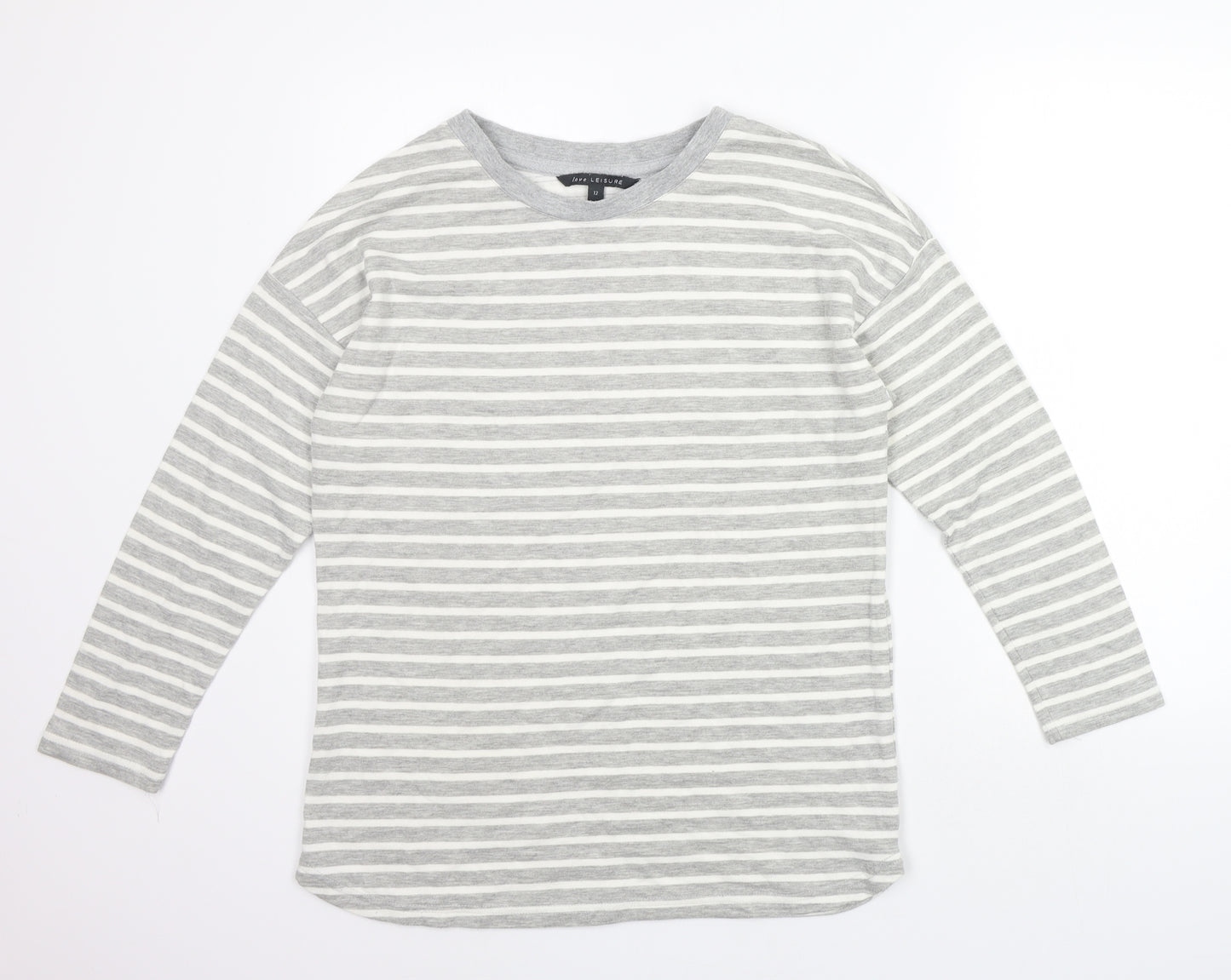 Preworn Womens Grey Striped  Top Pyjama Top Size 12