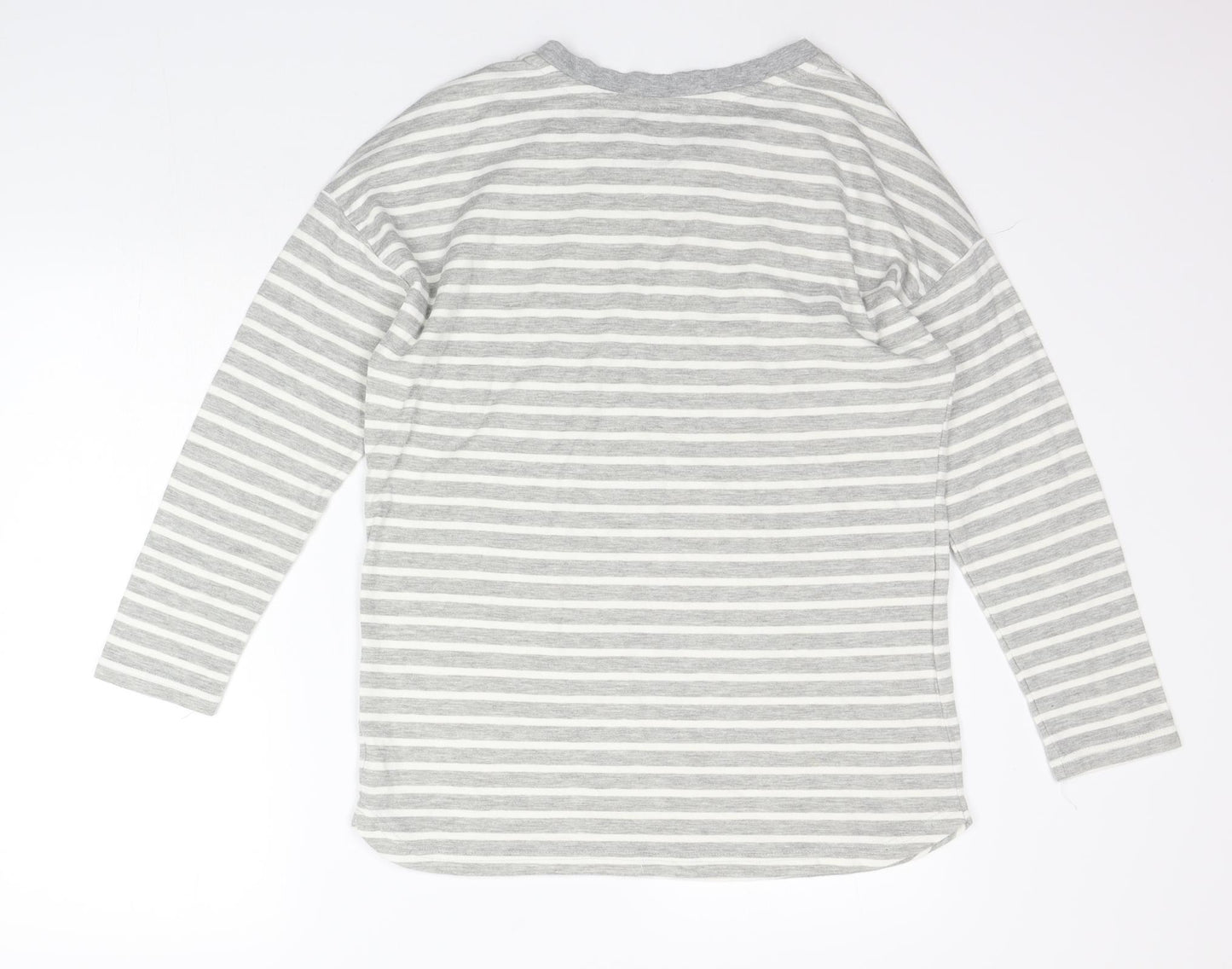 Preworn Womens Grey Striped  Top Pyjama Top Size 12