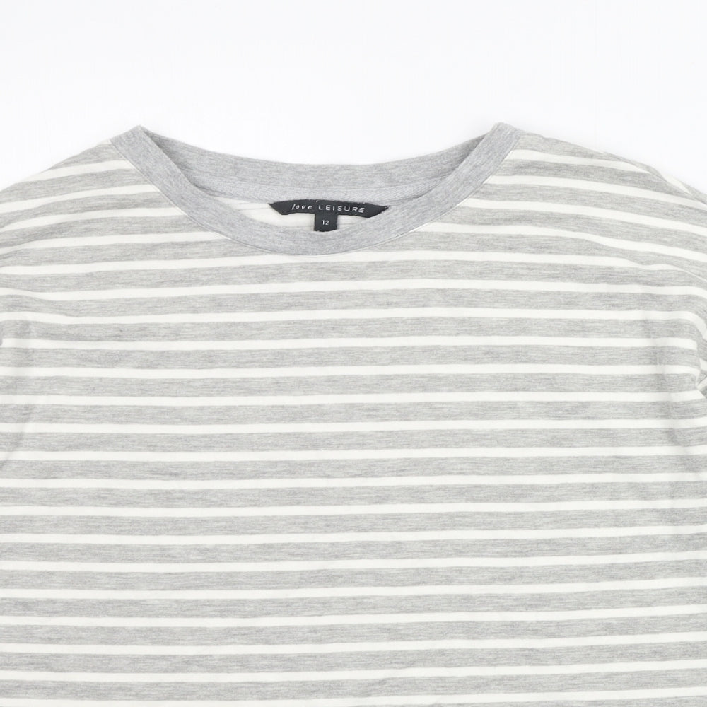 Preworn Womens Grey Striped  Top Pyjama Top Size 12