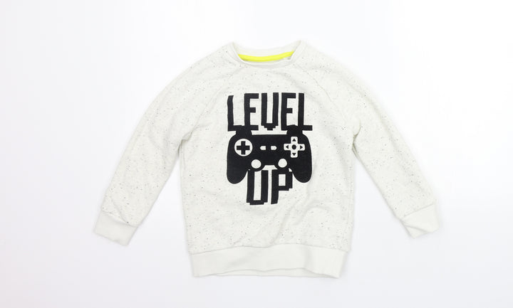 F&F Girls White   Pullover Jumper Size 6-7 Years