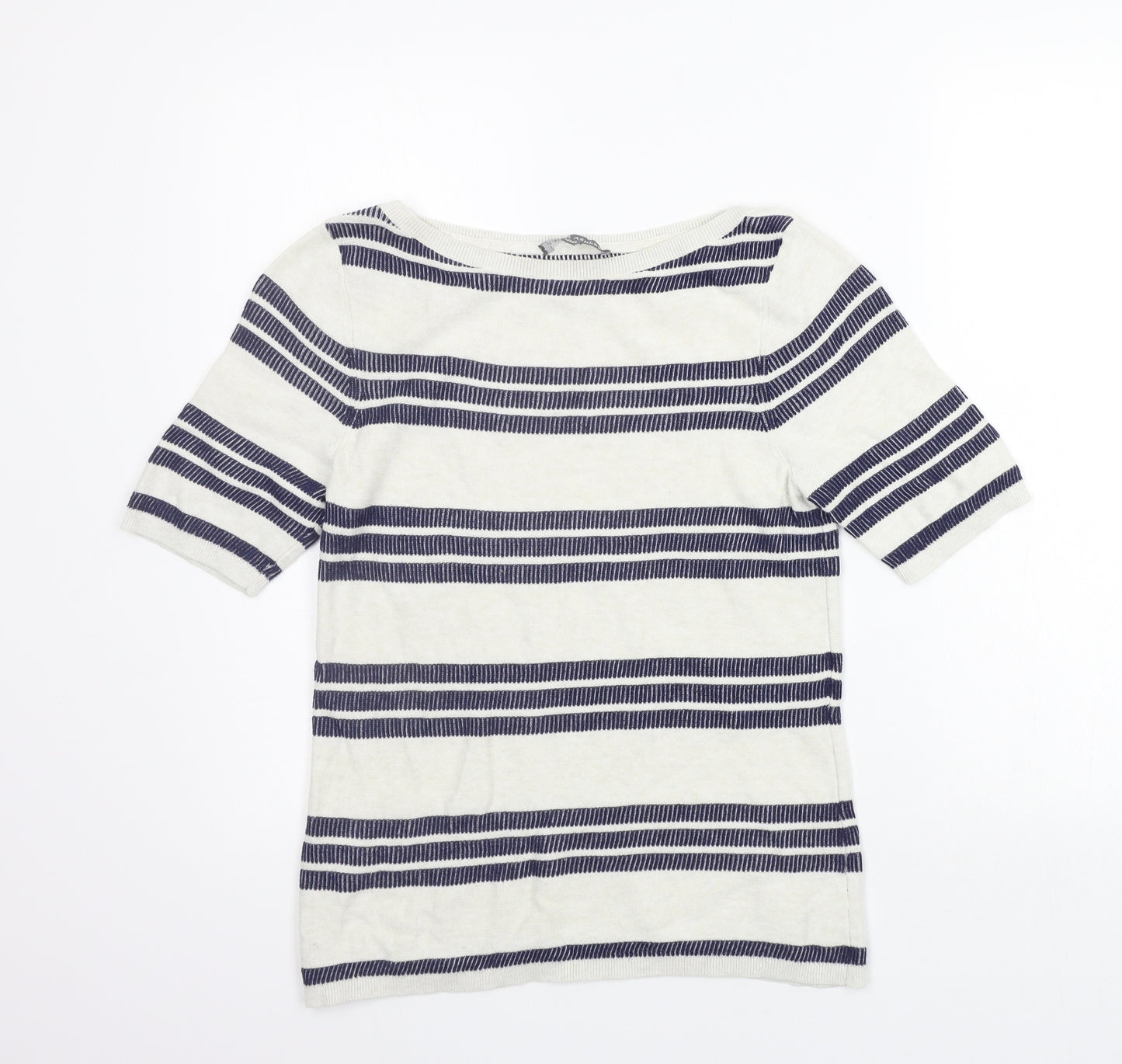 Laura Ashley Womens Beige Striped  Pullover Jumper Size 10