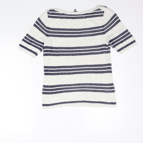Laura Ashley Womens Beige Striped  Pullover Jumper Size 10