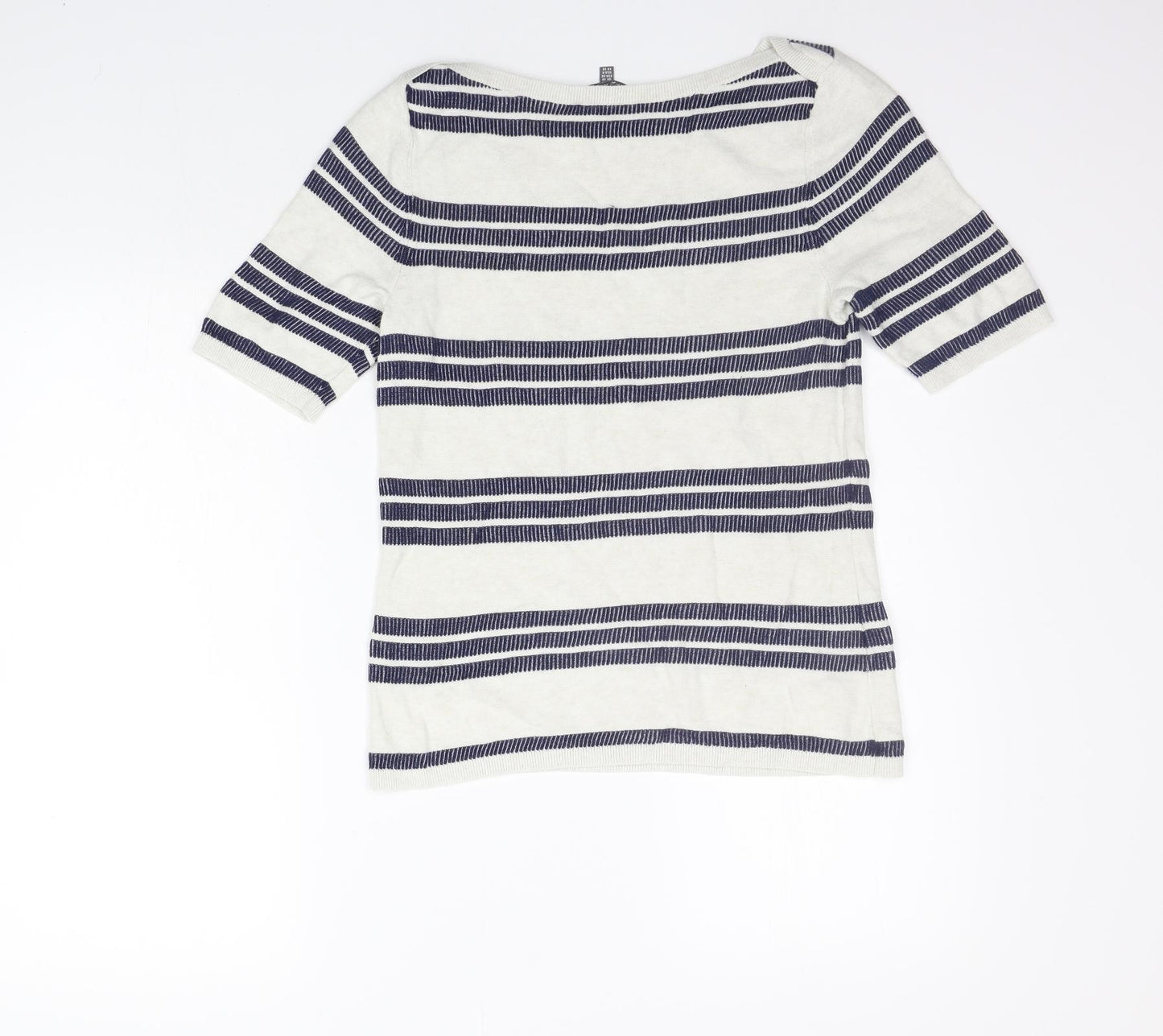 Laura Ashley Womens Beige Striped  Pullover Jumper Size 10