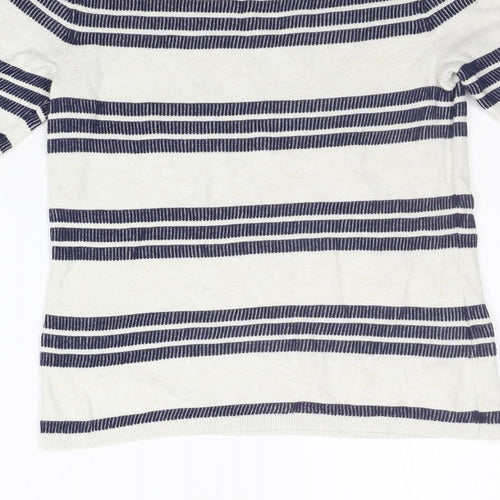 Laura Ashley Womens Beige Striped  Pullover Jumper Size 10