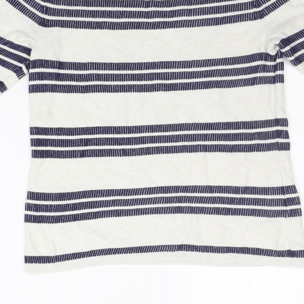Laura Ashley Womens Beige Striped  Pullover Jumper Size 10