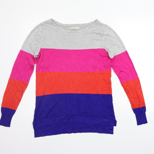 Nutmeg Womens Multicoloured Striped  Pullover Jumper Size 10