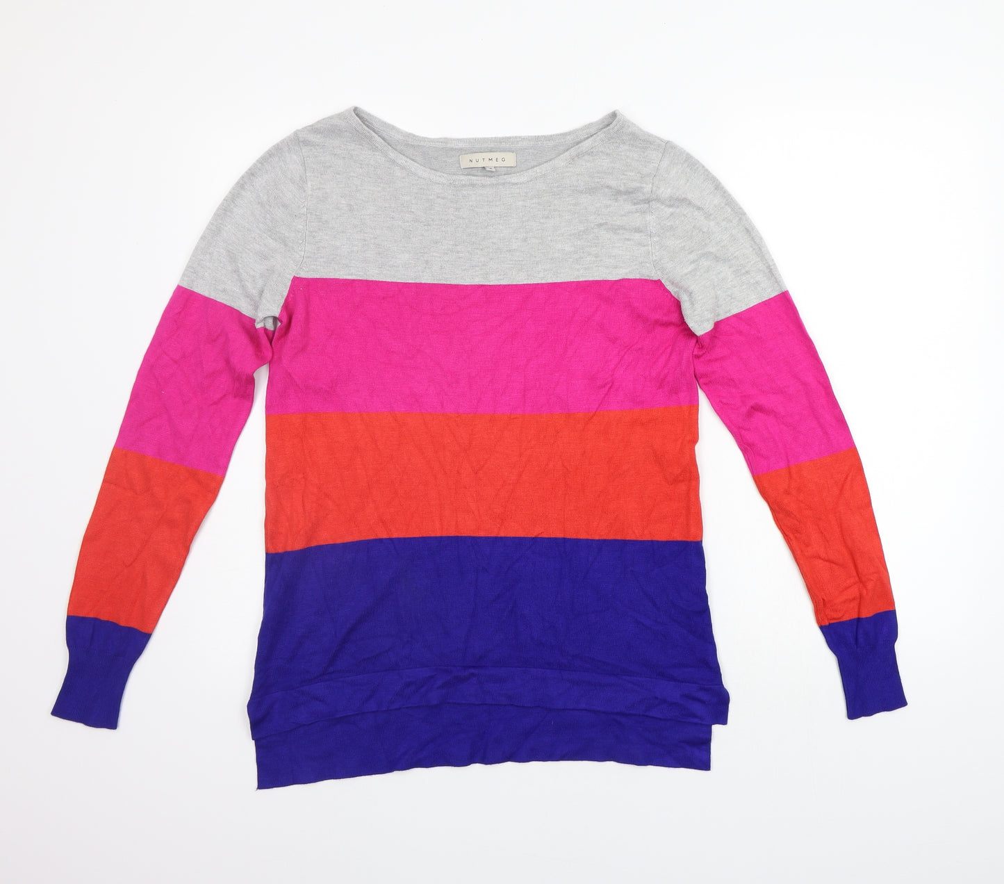 Nutmeg Womens Multicoloured Striped  Pullover Jumper Size 10