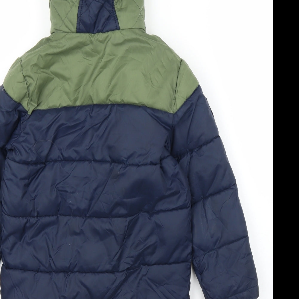 George Boys Blue   Puffer Jacket Coat Size 4-5 Years  - Gloves included