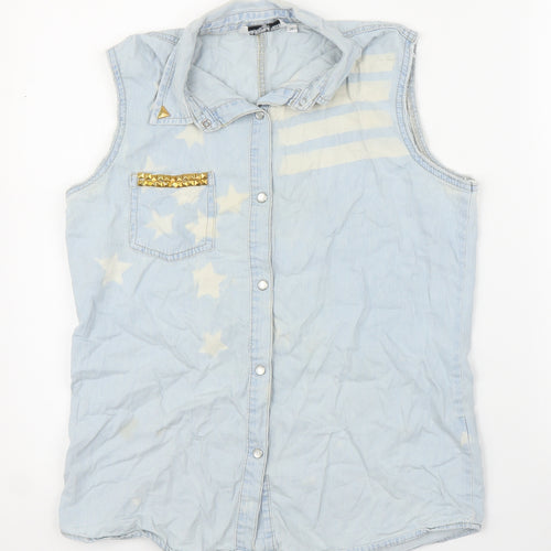 New Look Girls Blue  Denim Basic Blouse Size 14 Years