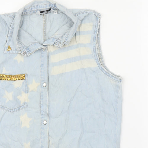 New Look Girls Blue  Denim Basic Blouse Size 14 Years