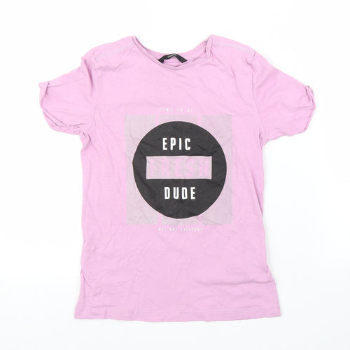 George Girls Purple   Basic T-Shirt Size 7-8 Years