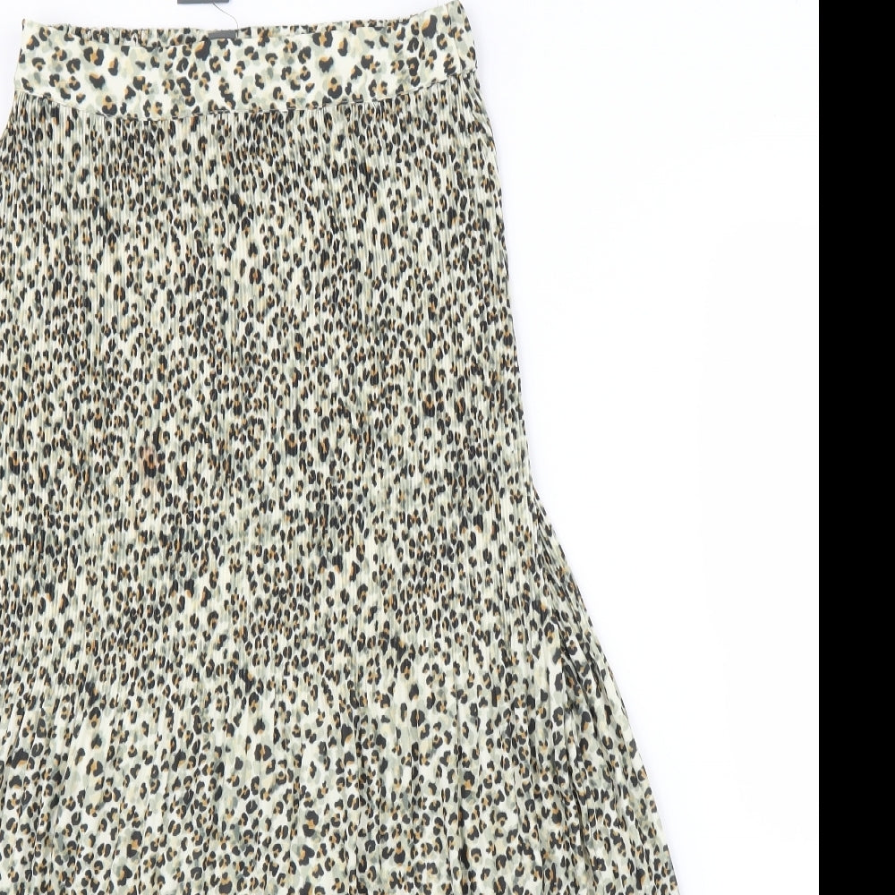 Primark Womens Beige Animal Print  A-Line Skirt Size 10