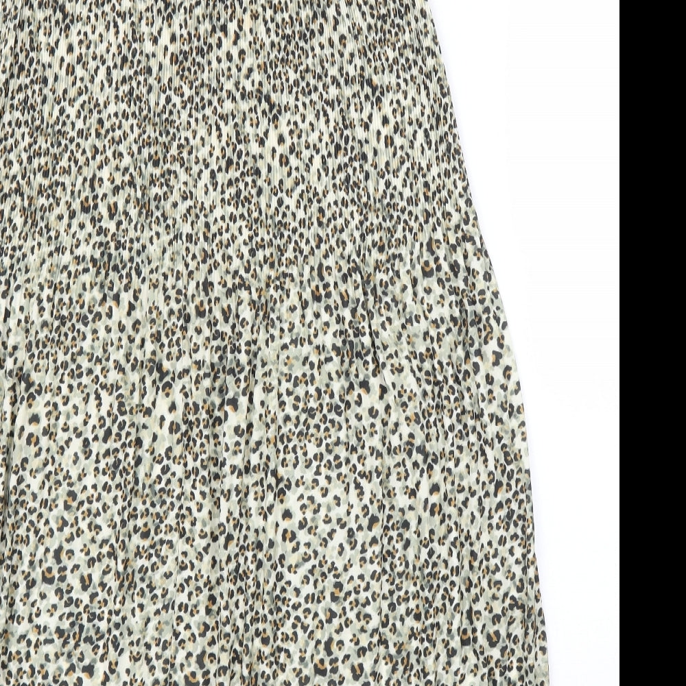 Primark Womens Beige Animal Print  A-Line Skirt Size 10