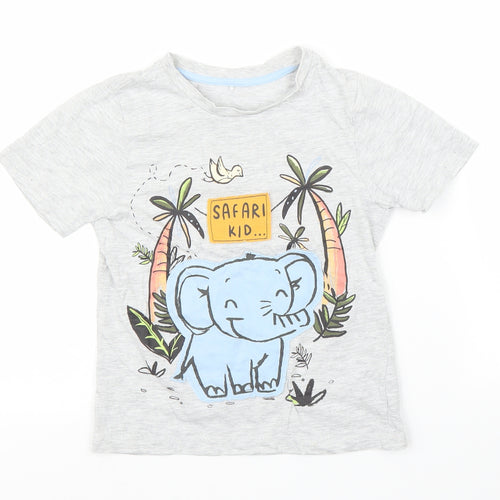 George Boys Grey   Basic T-Shirt Size 6-7 Years