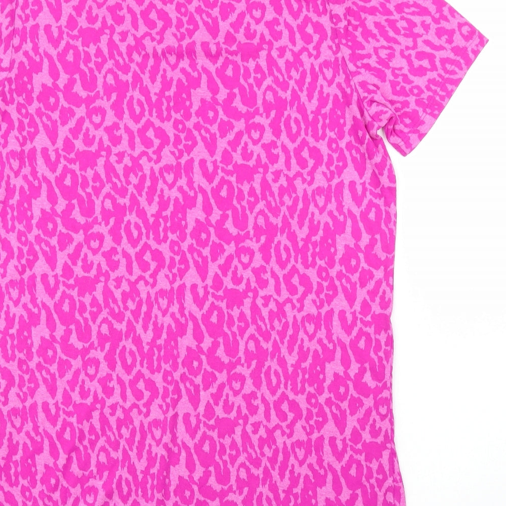 Pep&Co Womens Pink Animal Print  Tunic Blouse Size 14  - Leopard print