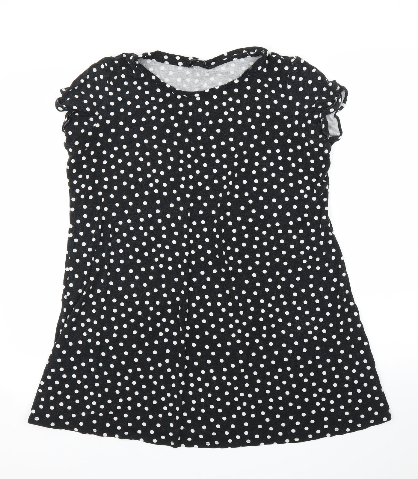 George Womens Black Polka Dot  Tunic T-Shirt Size 14