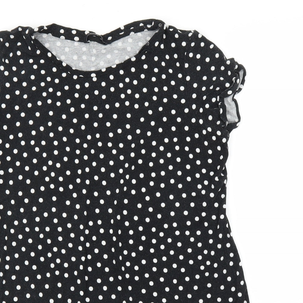 George Womens Black Polka Dot  Tunic T-Shirt Size 14