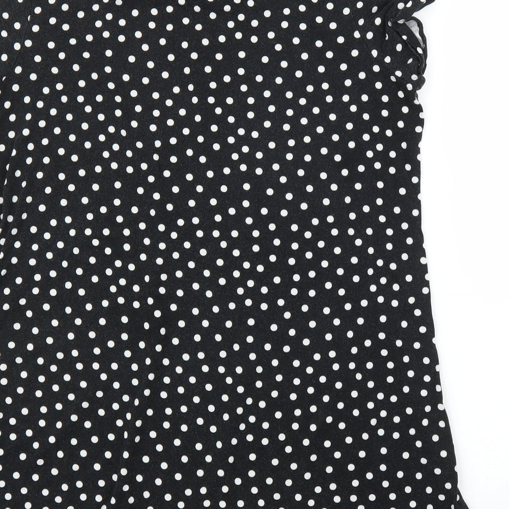George Womens Black Polka Dot  Tunic T-Shirt Size 14