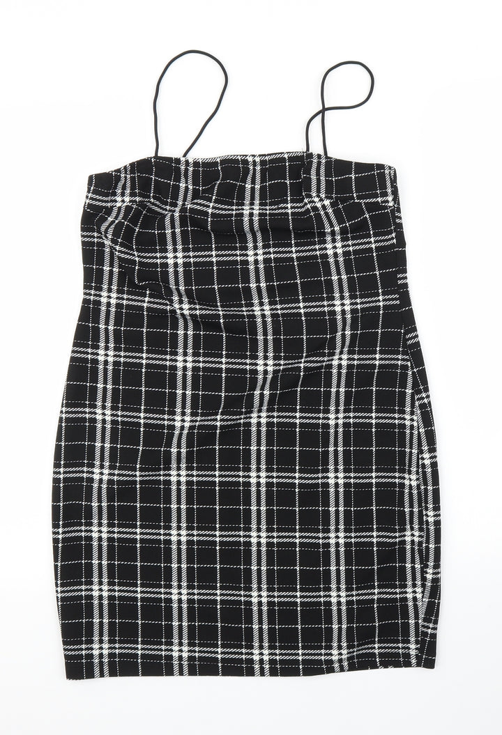SheIn Womens Black Check Bodycon Size L