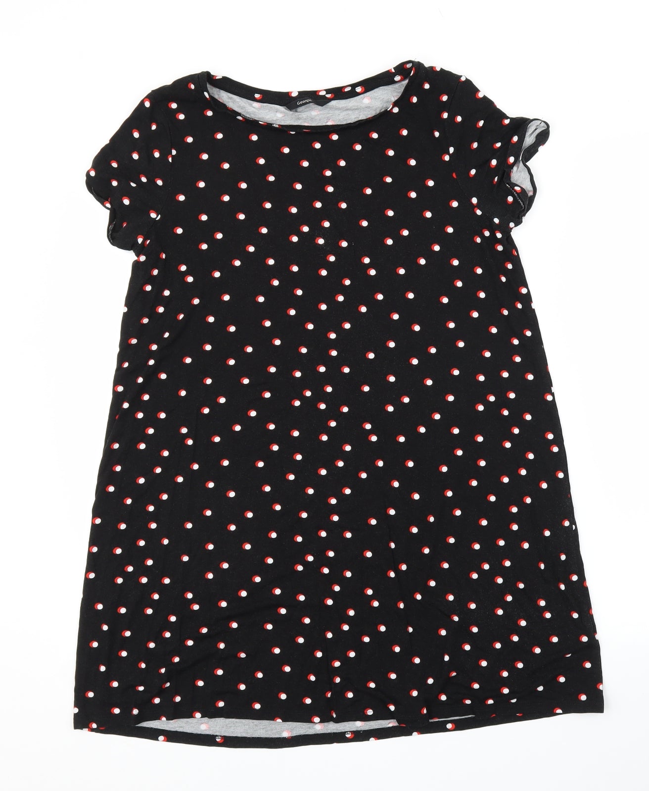 George Womens Black Polka Dot  Tunic T-Shirt Size 12