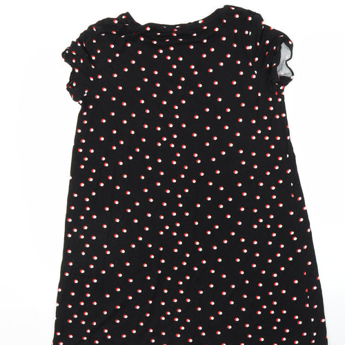 George Womens Black Polka Dot  Tunic T-Shirt Size 12